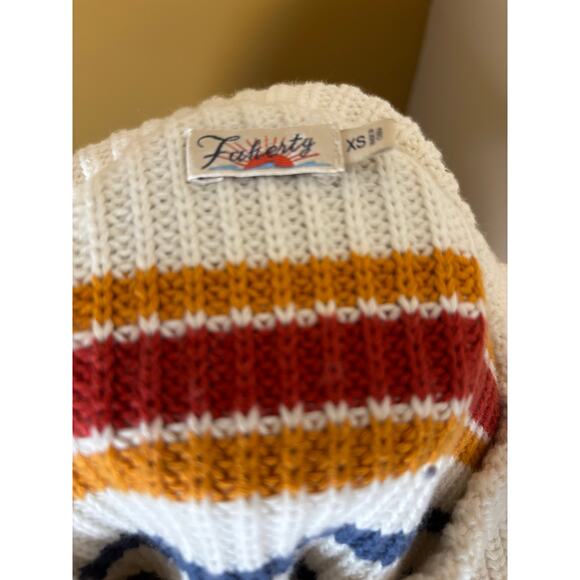Faherty Cashmere Cotton Striped Sweater Womens XS - Picture 3 of 4